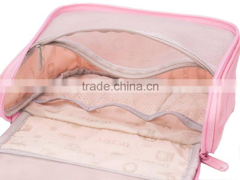 China mesh makeup bag double open