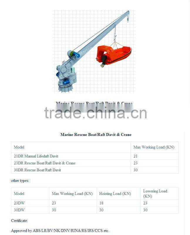 Marine Rescue Boat Raft Davit Crane