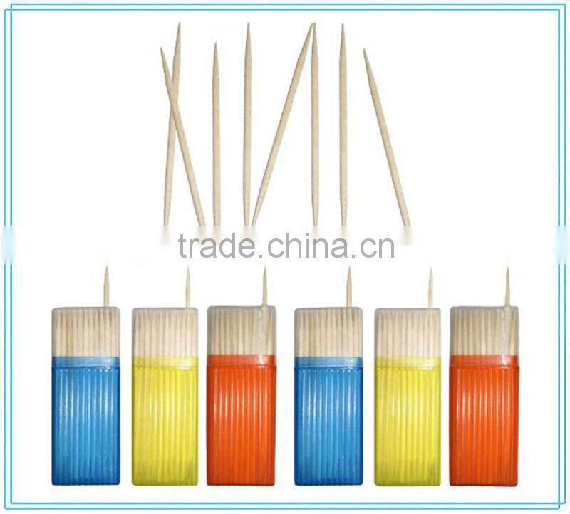 Harbin Toothpick Supplier Bamboo / Wooden Toothpicks packed in Colorful Plastic Toothpick Bottle