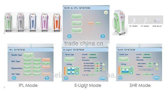 e-light ipl/ipl shr/ ipl hair removal beauty equipment&machine/CE approved/big power and big spot SHR