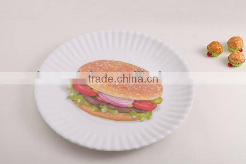 promotional squared pink color melamine plates