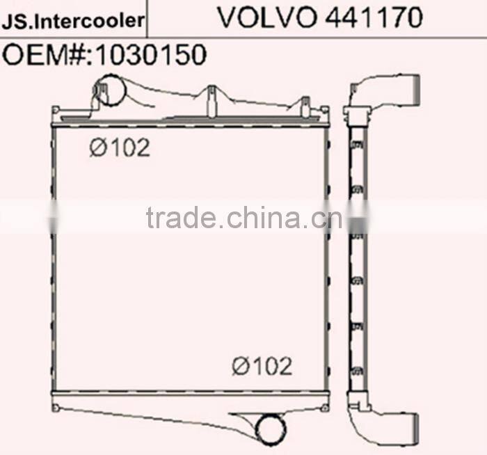 Aluminum Bar and Plate Turbo Intercooler 4401-4603 For Heavy-Duty Truck Made in China
