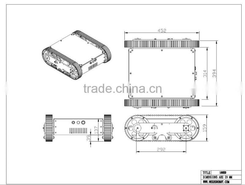 New Large Tracked Mobile Tank Robot Kit 10023