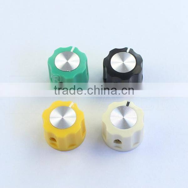 small colorful fluted point guitar plastic knob with aluminum top