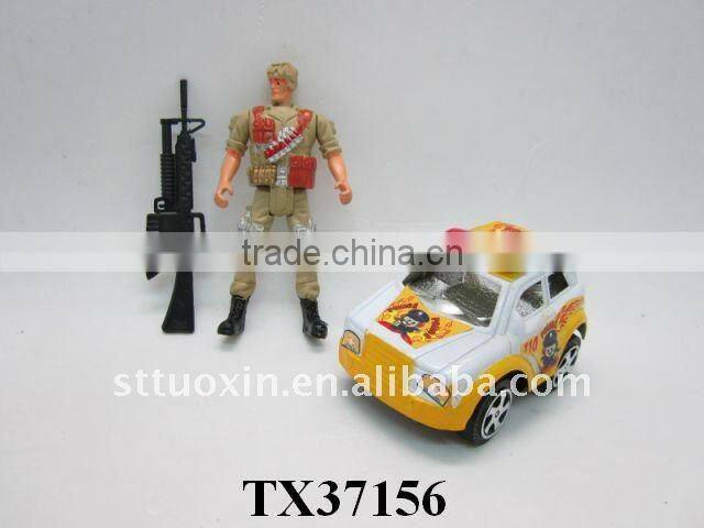mini police car with army & gun