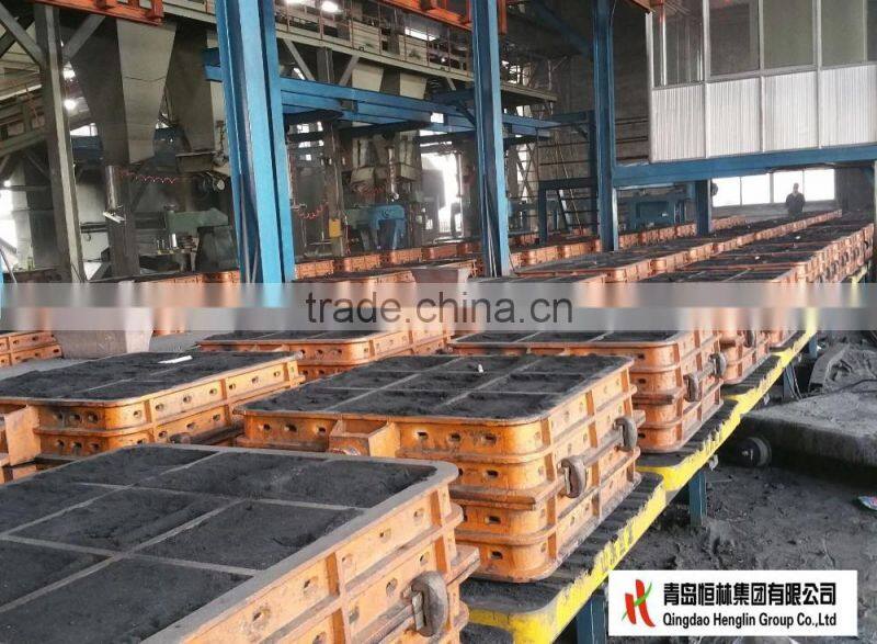 Manhole cover molding line use flask