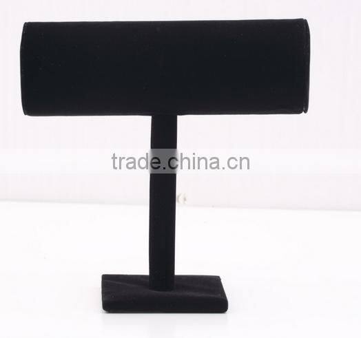 Black Velvet T-Bar Rack Jewelry Hard Stand Display