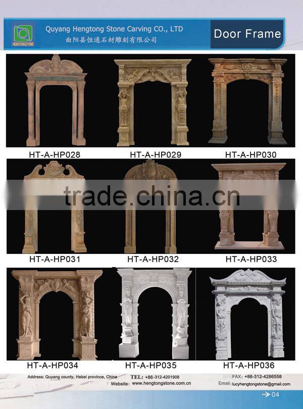 Decorative Natural Stone Arch Door Surround with Angel Design