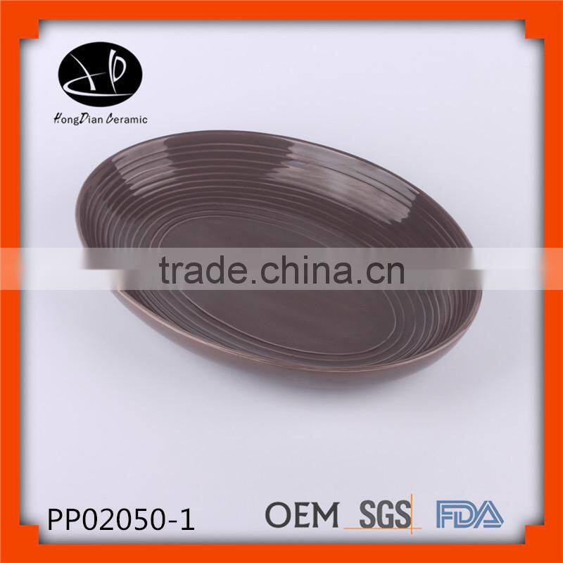 ine stoneware dinner plate ceramic shinning dark blue color elegant plate