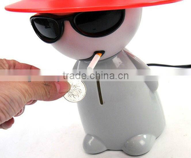 Supply creative Smoking boy lamp / night light + Piggy Bank