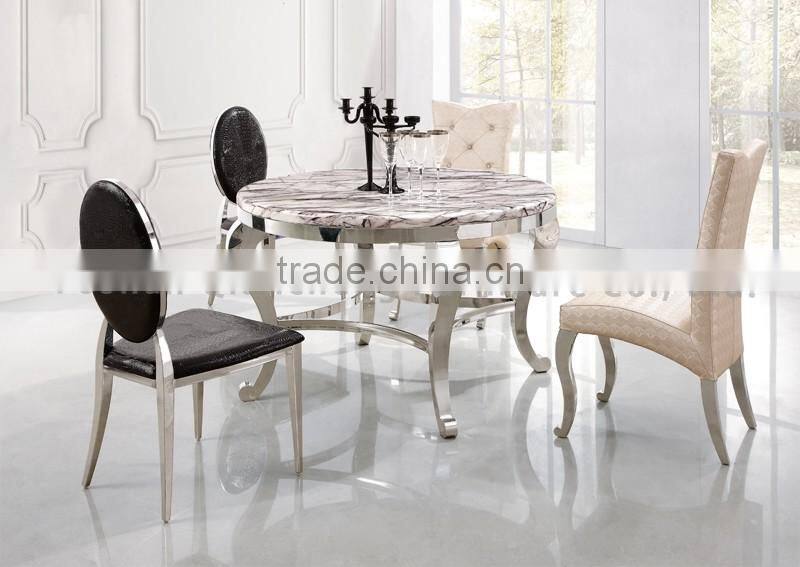 fancy round marble top dining table home furniture