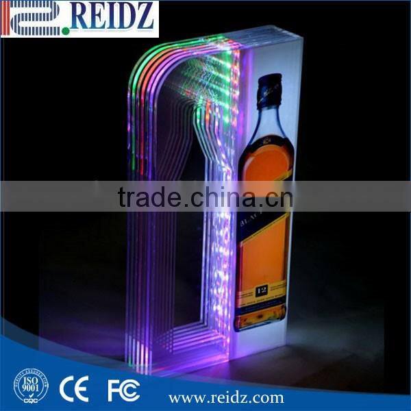Fashion bar equipment Acrylic rack illuminated shelving