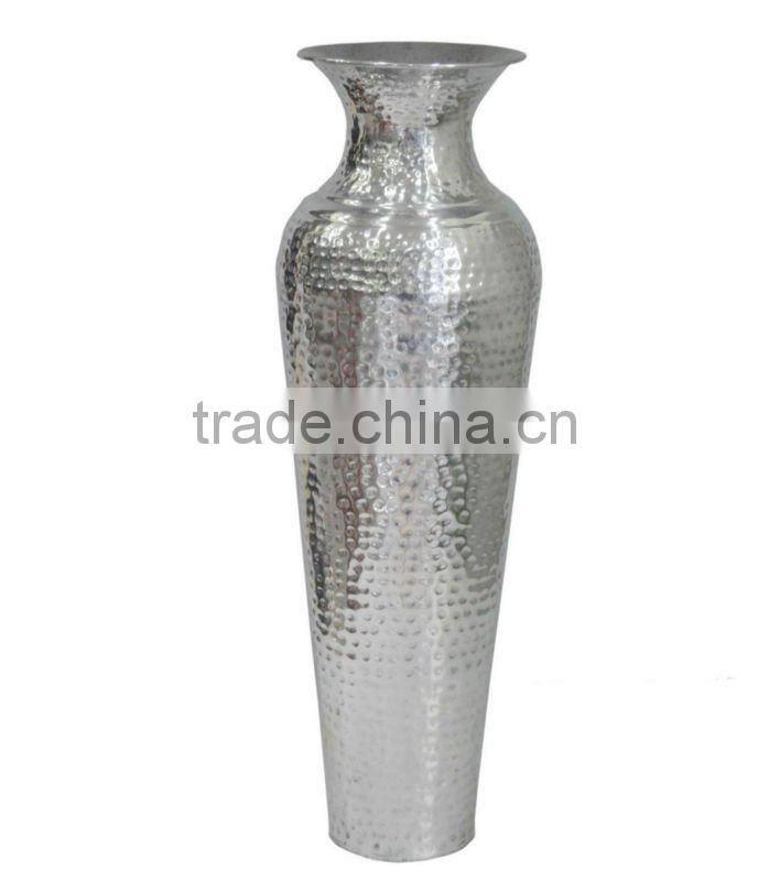 Aluminum Bottle Vase, Polished Vases, Flower Vase in Silver