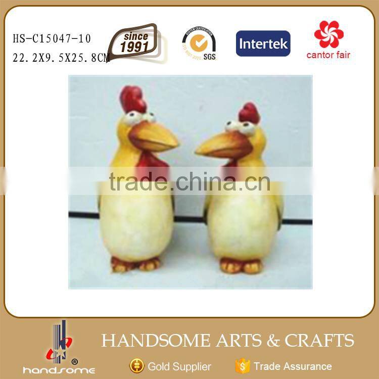 10 Inch Porcelain Craft Table Top Antique Ceramic Rooster Figurines