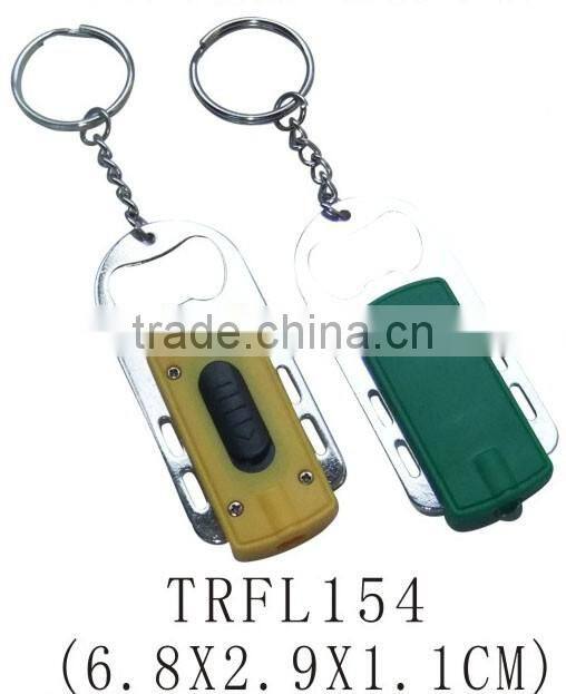 Promotional multifunctional led flashlight keychain with bottle opener