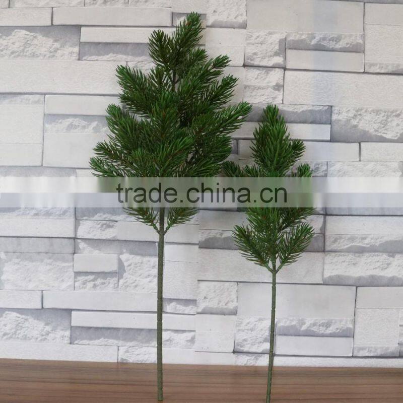 Plastic white pine tree branch flocked