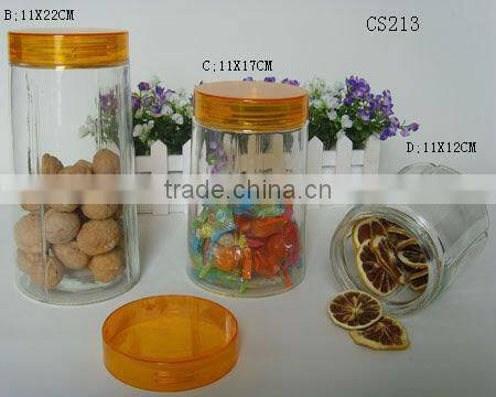 china supplier cheap cylinder glass jar for food and candy