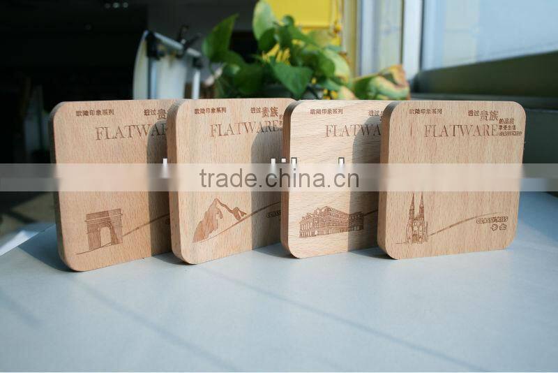 High quality wooden cup mat with cute design