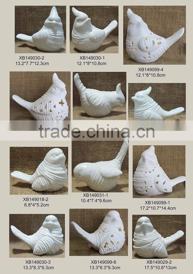 White ceramic bird ornament hanging adornment for christmas gift