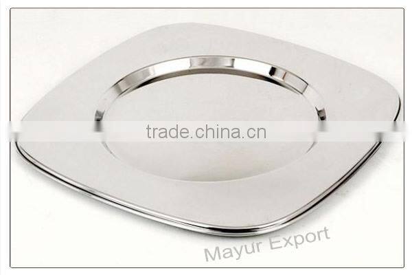 Stainless Steel Square Charger Plate