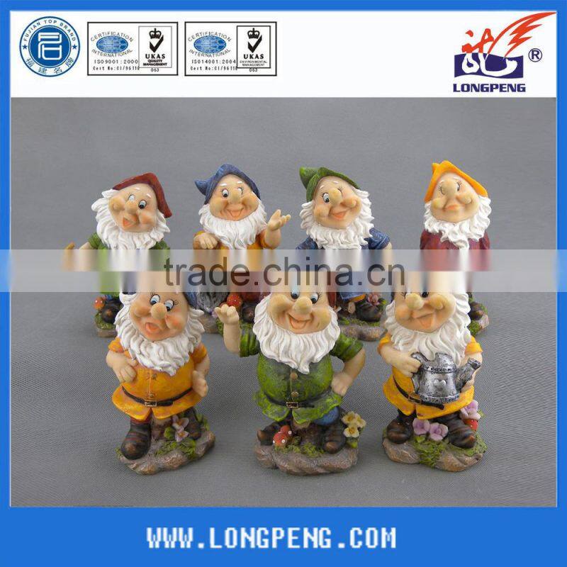 Wholesale Polyresin the Seven Dwarfs,Polyresin Dwarfs Figurine for Garden Decoration