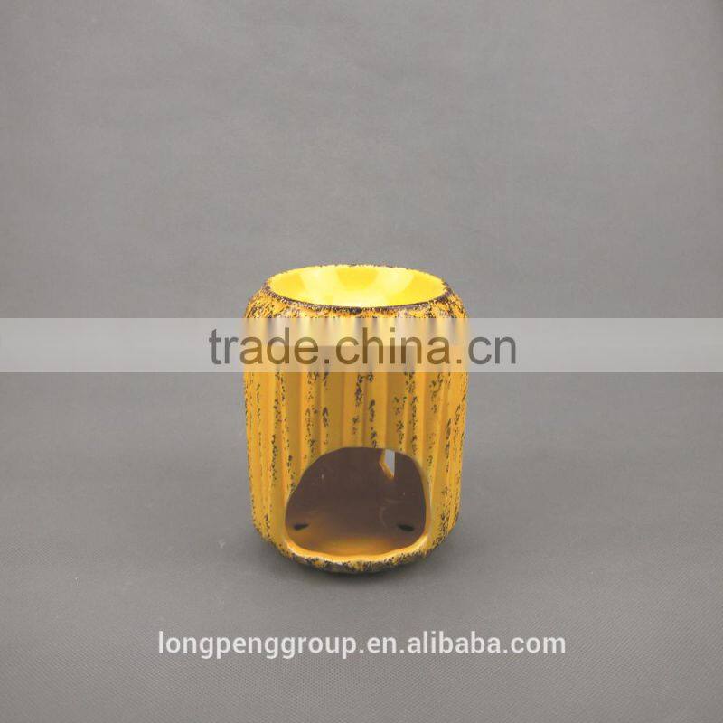 Home Decorative Table Top Ceramic Tealight Candle Holders with Distressed Finish