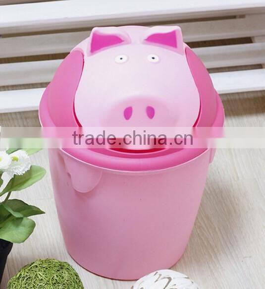 Houseware cartoon plastic garbage bin/rubbish bin/Waste Bin with lid for children