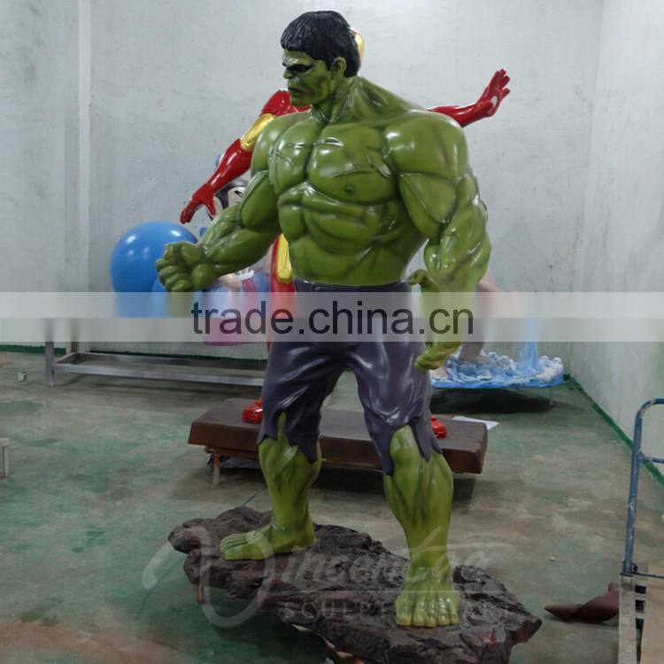 outdoor decoration wholesale resin craft fiberglass life size hulk statue