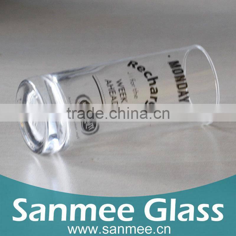 Custom Printing Pattern Tall Straight Drinking Glass Tea Cup Wholesale