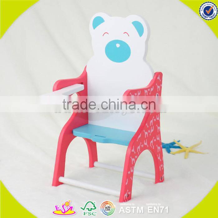 Wholesale beautiful toddler wooden doll bed toy pink best selling wooden doll bed toy W06E010