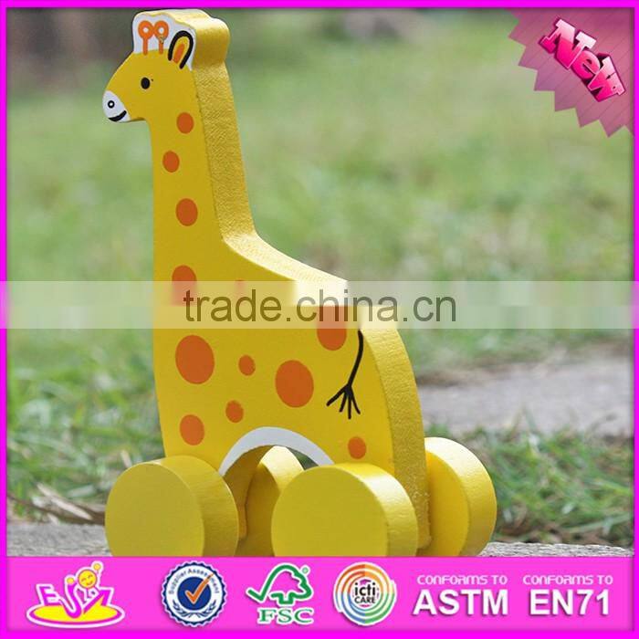 2017 New products animal car toy wooden giraffe baby toy W04A319