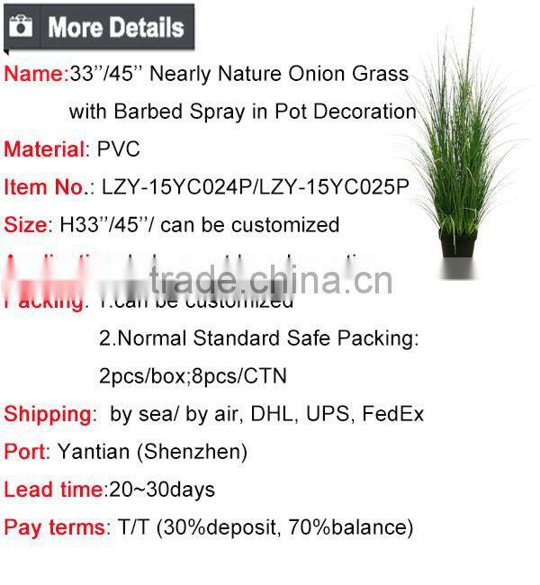 Wholesale Artificial Grass Potted Onion Grass with Barbed Spray Fake Grass Bonsai Plants for Home Decoration