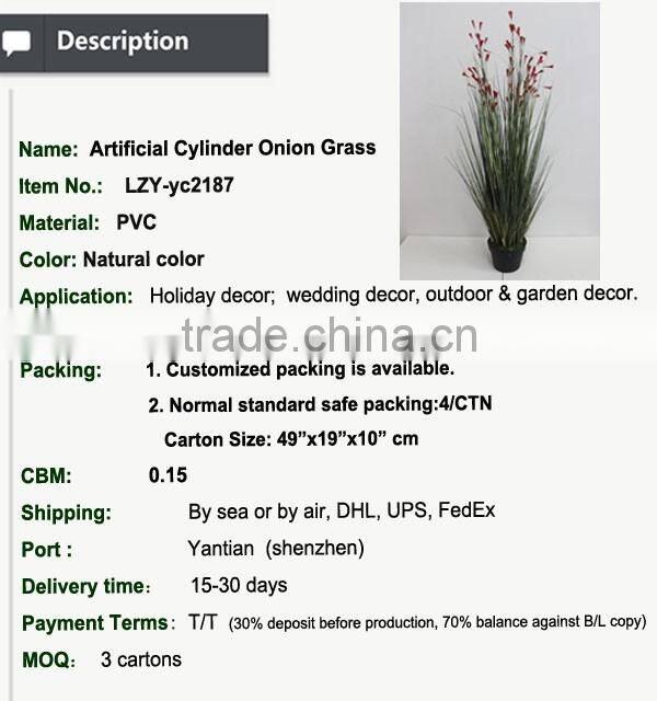 Hotsale decorative coral fake onion grass with flower
