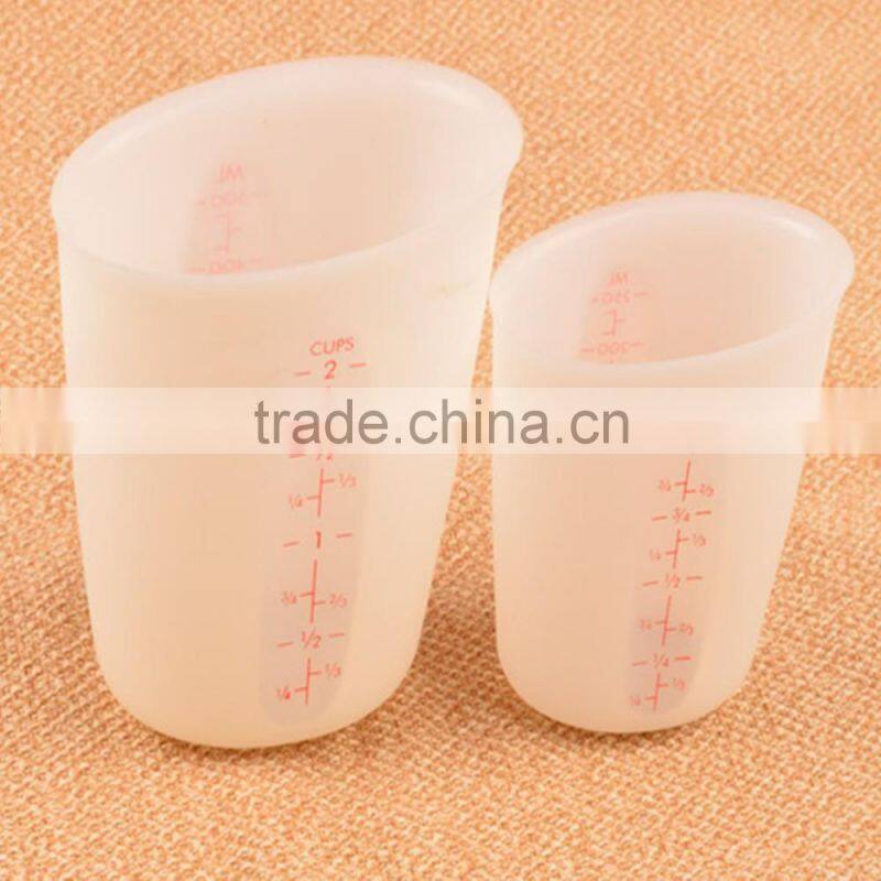 Nice Collapsible Silicone Measure Cups, Heart Shape Baking Cups, Measure Cup 500ml