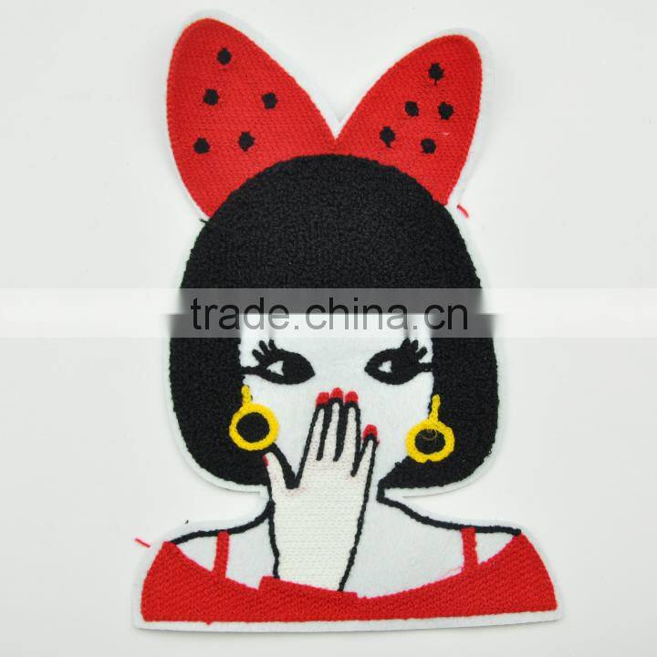 Professional embroidery patch with flower for clothing WPHA-305