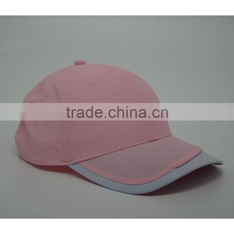 Baseball Caps With Fabric Color Contrasting oF Taslon Waterproof Fabric