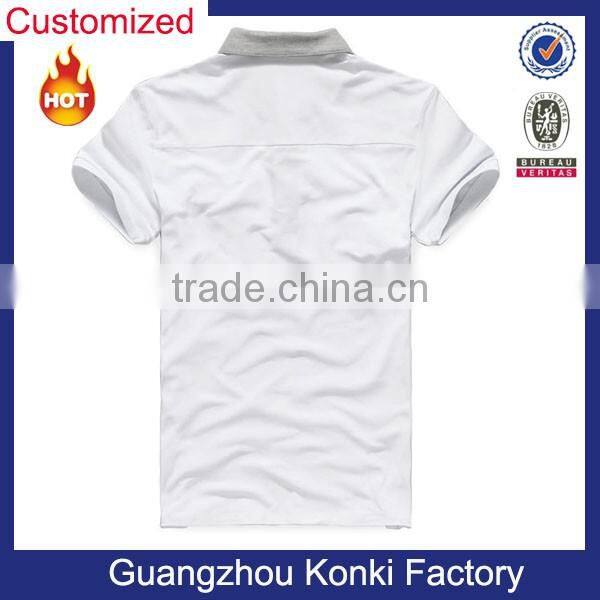 splicing fabric 100% double pique cotton custom polo shirt