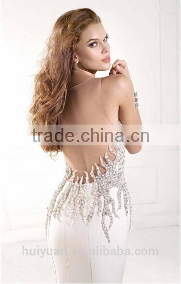 lux beaded sleeveless satin sexy bridal dress