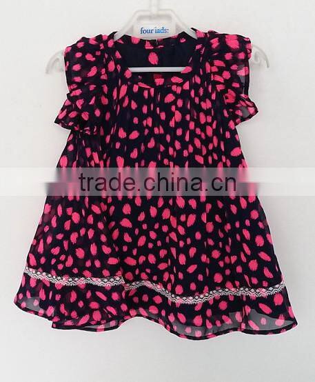 cute girls petal printed chiffon dress for summer
