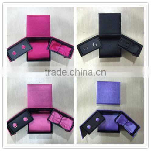HOt selling Men Formal Ties with Cufflink Tie clip Hankie Gift Box