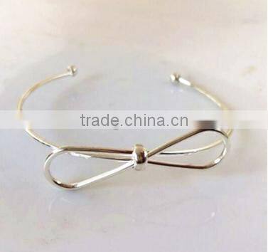 latest design vogue jewellery bangle cheap price adjustable wire bangle with round circle