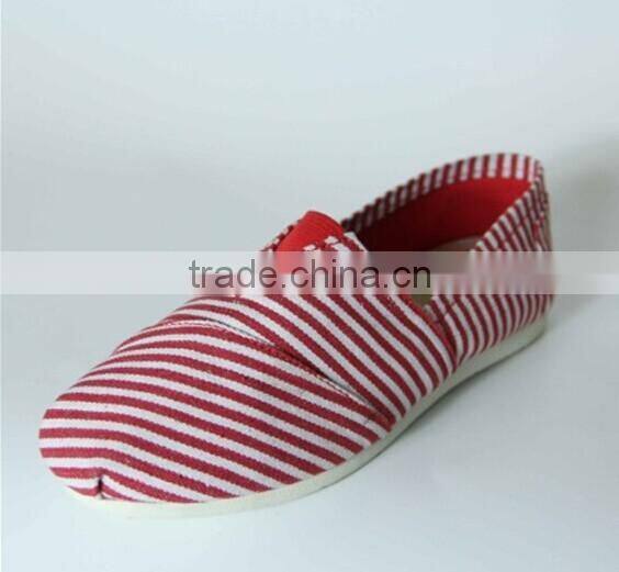 classic women red canvas shoes