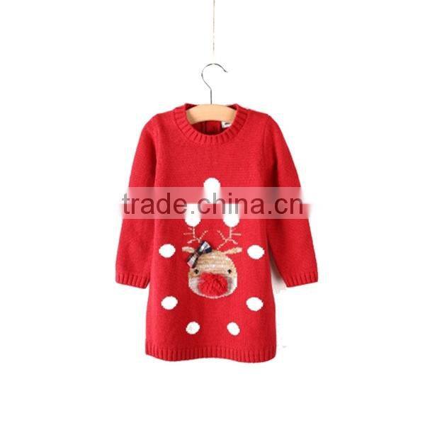 Baby santa sweater dress cotton christmas wear