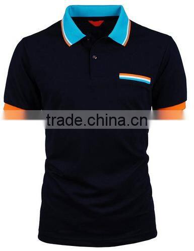 custom logo brand different color collar and cuff polo shirt