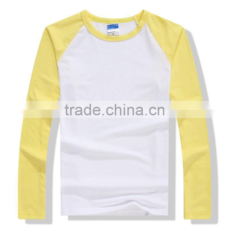 Good quality and fashion Male Long sleeve Raglan T shirt Round sleeve t shirt for men