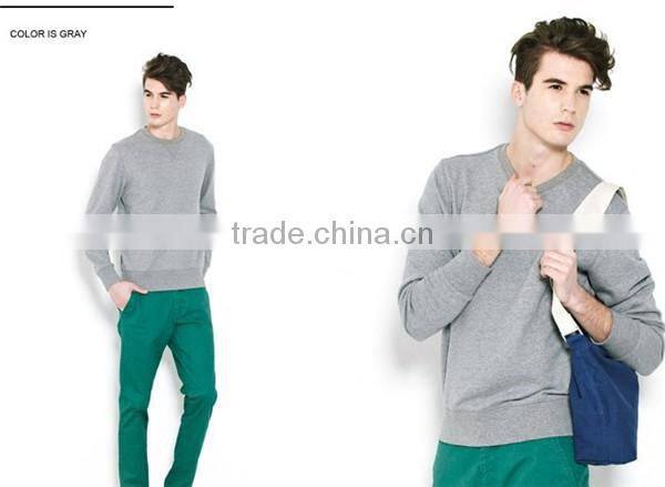 Fashion100% cotton men's fleece round neck blank hoodies sweatershirts
