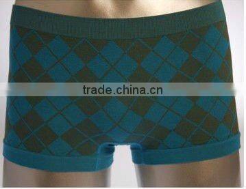 womencheckered cotton seamless underwear boyshort panty