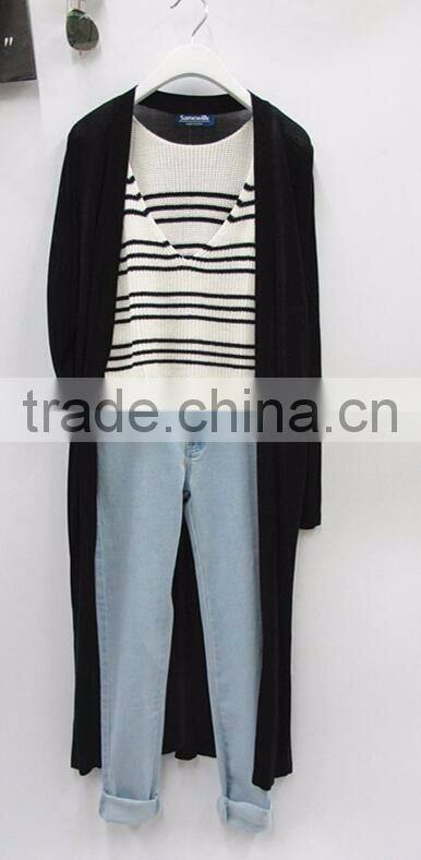 Runwaylover spring new fashion knit long sleeve cardigan coat for ladies