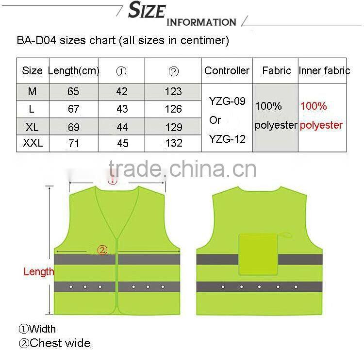 sanitation cleaner uniform LED plus reflective safety hi vis workwear