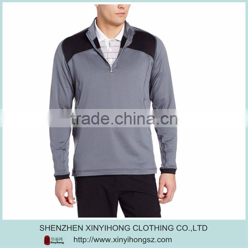 OEM Skin Tights Pullover ,100% Polyester Mans Sports Pullover With 1/4 Zipper